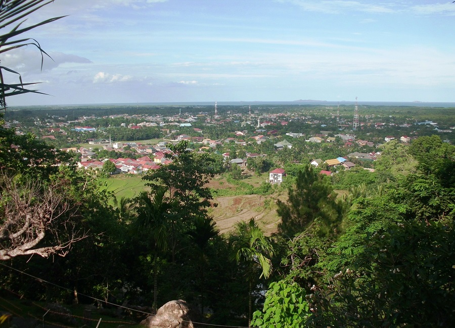Views of Sinjai City are viewed from above the Prehistoric Park