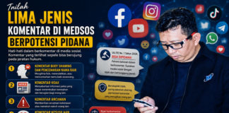 Inilah Lima Jenis Komentar di Medsos Berpotensi Pidana