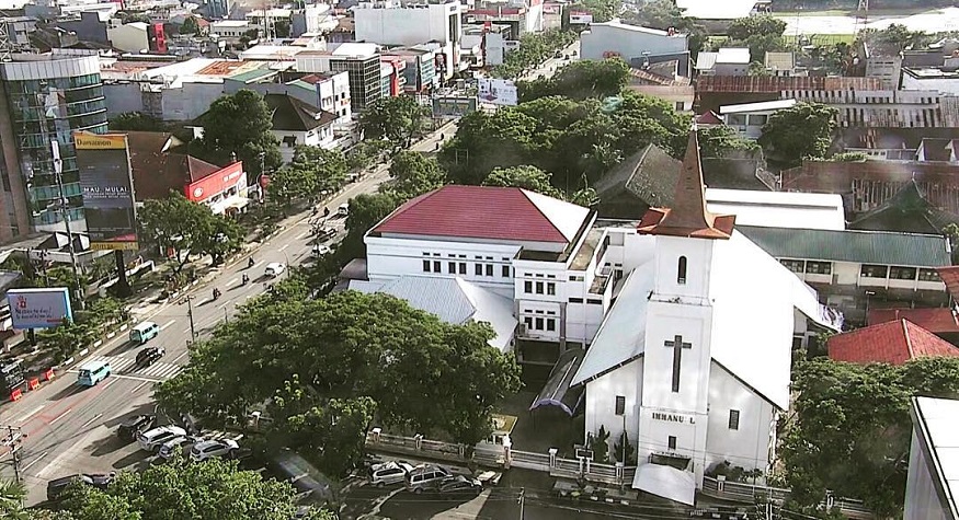 Gereja Immanuel di Pusat Kota Makassar, samping timur Balaikota. (foto: ist/palontaraq)