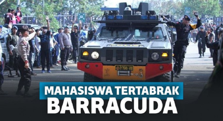 Apakah Fungsi Barakuda untuk Menggilas Mahasiswa? Barakuda Polisi. (foto: news.detik.com/kepoo.me)