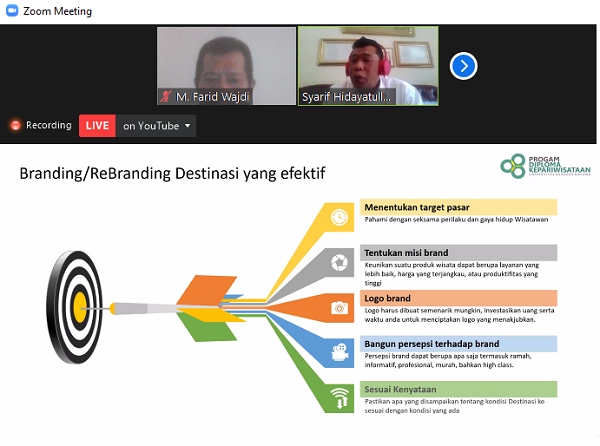 Webinar Rebranding Pariwisata. (foto: ist/palontaraq)