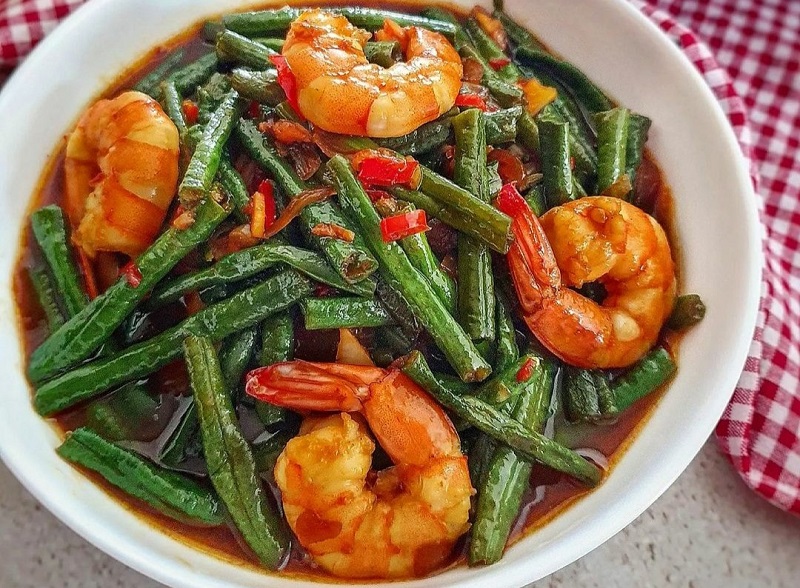 Tumis Kacang Panjang Udang Sedap