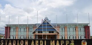 Kusebut Namamu Andi Bangkung Mappesona Stadion Andi Mappe. (foto: ist/*)