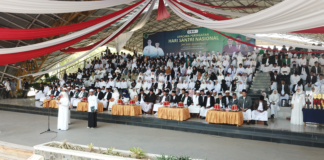 Lirik Lagu Mars Hari Santri Nasional 22 Oktober Peringatan Hari Santri Nasional di Pangkep. (foto: ist/*)